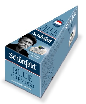 Сыр с благородной голубой плесенью Blue Cremoso 50% 100гр 1/5шт  Schonfeld