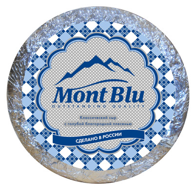 Сыр c голубой благородной плесенью Mont Blu круг ~2,5кг/~5кг РФ
