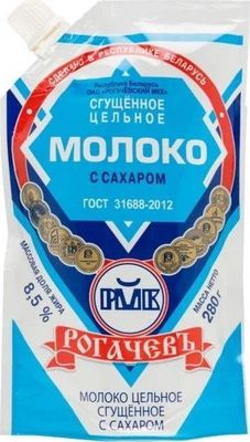 Сгущенное молоко дойпак 8,5% 270гр 1/24шт Рогачев