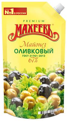 Майонез Оливковый 67% д/пак 380гр 1/20шт Махеев РФ