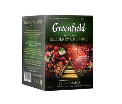 Гринфилд Рэдберри Крамбл (20пак*1,8гр/1уп) черный чай в пирамидках