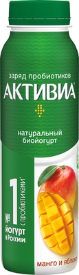 Активиа питьевая 260гр 1/9шт Манго/Яблоко 1,5%