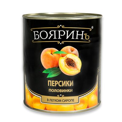 Персики половинки в легком сиропе ж/б 3100мл БояринЪ Китай