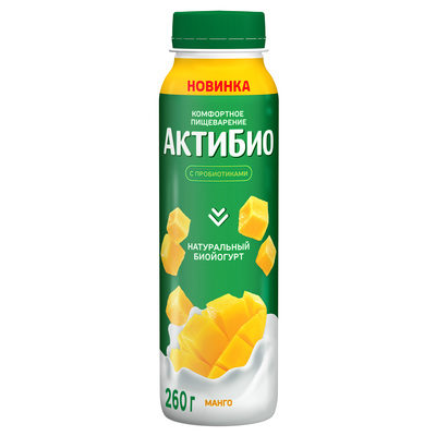 АктиБио питьевая 260гр 1/9шт Манго 1,5%