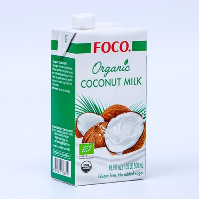 Кокосовое молоко тетра-пак 500мл 1/12шт FOCO ORGANIC Индонезия