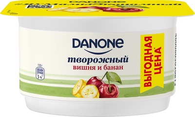 Данон творожный продукт 110гр 1/8шт Вишня/Банан 3,6%