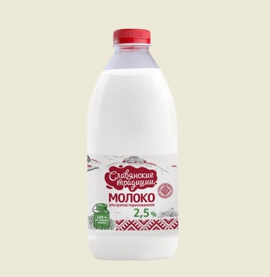 Молоко Бутылка (больш) 2,5% 1,5л (6шт) Славянские традиции