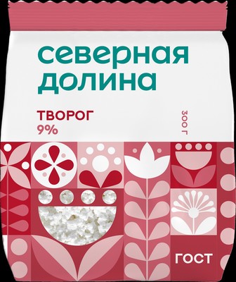 Творог 9% 300гр 1/6 шт Северная Долина