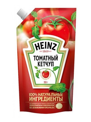Кетчуп томатный д/пак 320гр 1/16шт Хайнц РФ