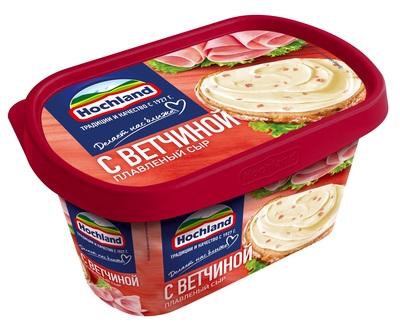 Сыр плавленный "HOCHLAND" ВЕТЧИНА 55% 400гр 1/8шт РФ