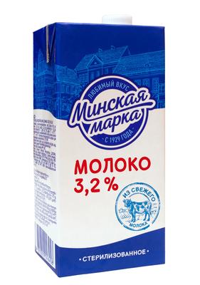 Молоко ТБА 3,2% стерилизованное 1л  (12шт) Минская Марка