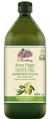 Масло олив нераф Extra Virgin 1л ПЭТ 1/12шт Оливатека Греция