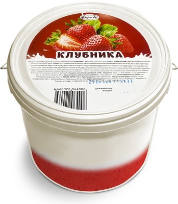 Продукт жировой десертный сладкий Клубника 20% 3кг/ведро Киреево