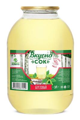 Напиток Березовый сокосодержащий ст/б 3л 1/4шт Вкусно Сок РФ