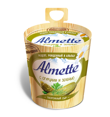 Сыр творожный   Альметте 150г 60% с огурцами и зеленью