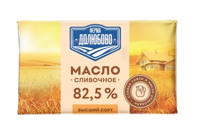 Масло сливочное 82,5% 180гр 1/20шт Ферма Долюбово РБ