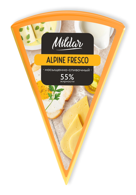 Альпино Фреско сыр полутвердый 55% мини сегмент в/у 220гр 1/12шт Милдар