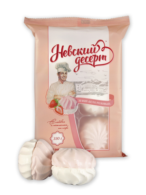 Зефир бело-розовый 330гр 1/9шт
