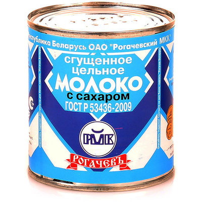 Сгущенное молоко ж/б 8,5% 380гр 1/30шт ГОСТ Рогачев РБ