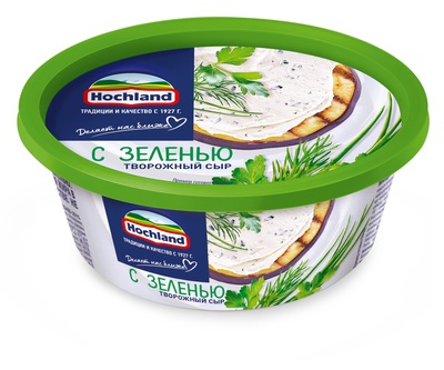 Сыр творожный  Хохланд 140гр 60% с зеленью РФ