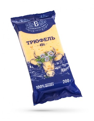 Беловежский трюфель с пажит аром грецкого ореха сыр 45% 200гр Беловежские сыры