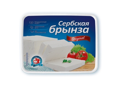 Сербская Брынза сыр мягкий 45% 250гр (220гр) 1/12 Mlekara Saba