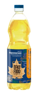 Масло подсолнечное раф дез EFKO FOOD professional 1л 1/15шт Эфко фуд