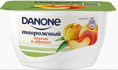 Данон творожный продукт 130гр 1/8шт Персик/Абрикос 3,6%