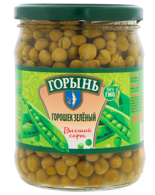 Горошек консерв. в/с ст/б твист 450гр(200) 1/12шт Горынь РБ